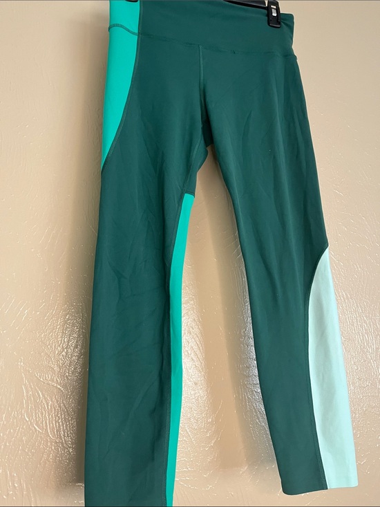 Athleta Pants - Athleta Dark Green Leggings with Teal and Light Mint Panels